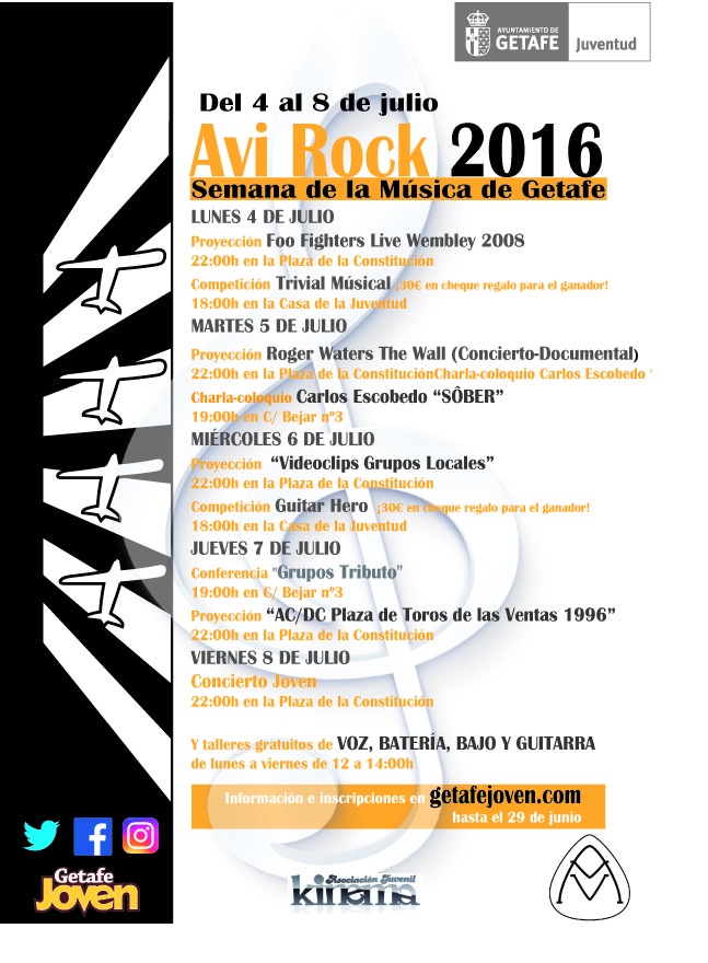 Llega a Getafe Avi Rock 2016, la semana de la música joven