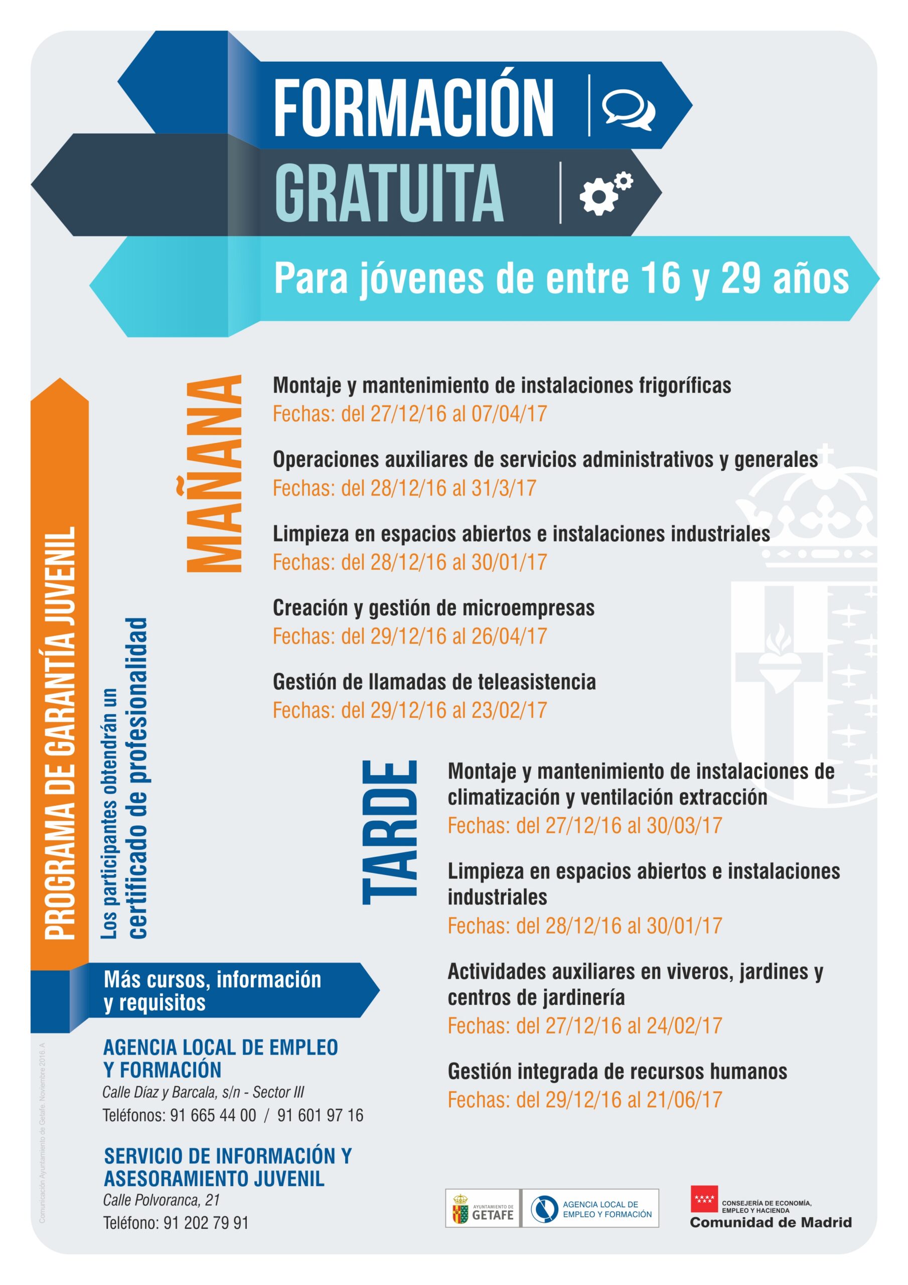 35 Cursos gratuitos de formación para el empleo en Getafe Impartidos por el ALEF