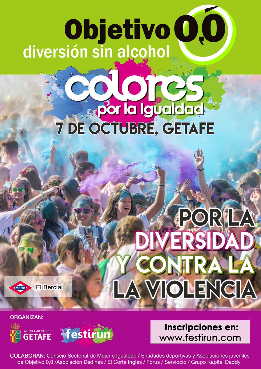 Repartimos 100 entradas gratis para participar en la FestiRun ‘Colores por la igualdad’ del 7 de octubre