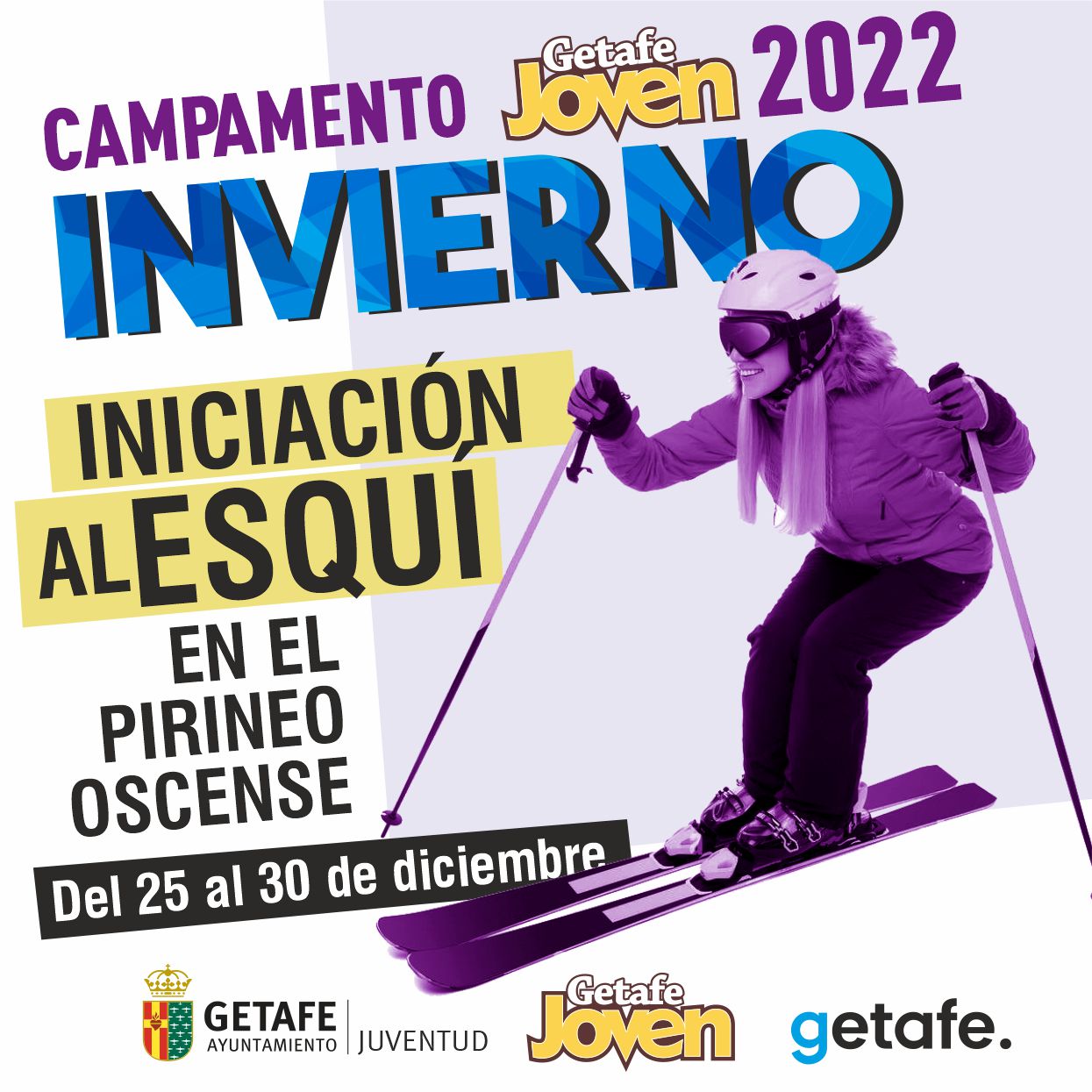 Diviértete y aprende a esquiar con Getafe Joven estas navidades.