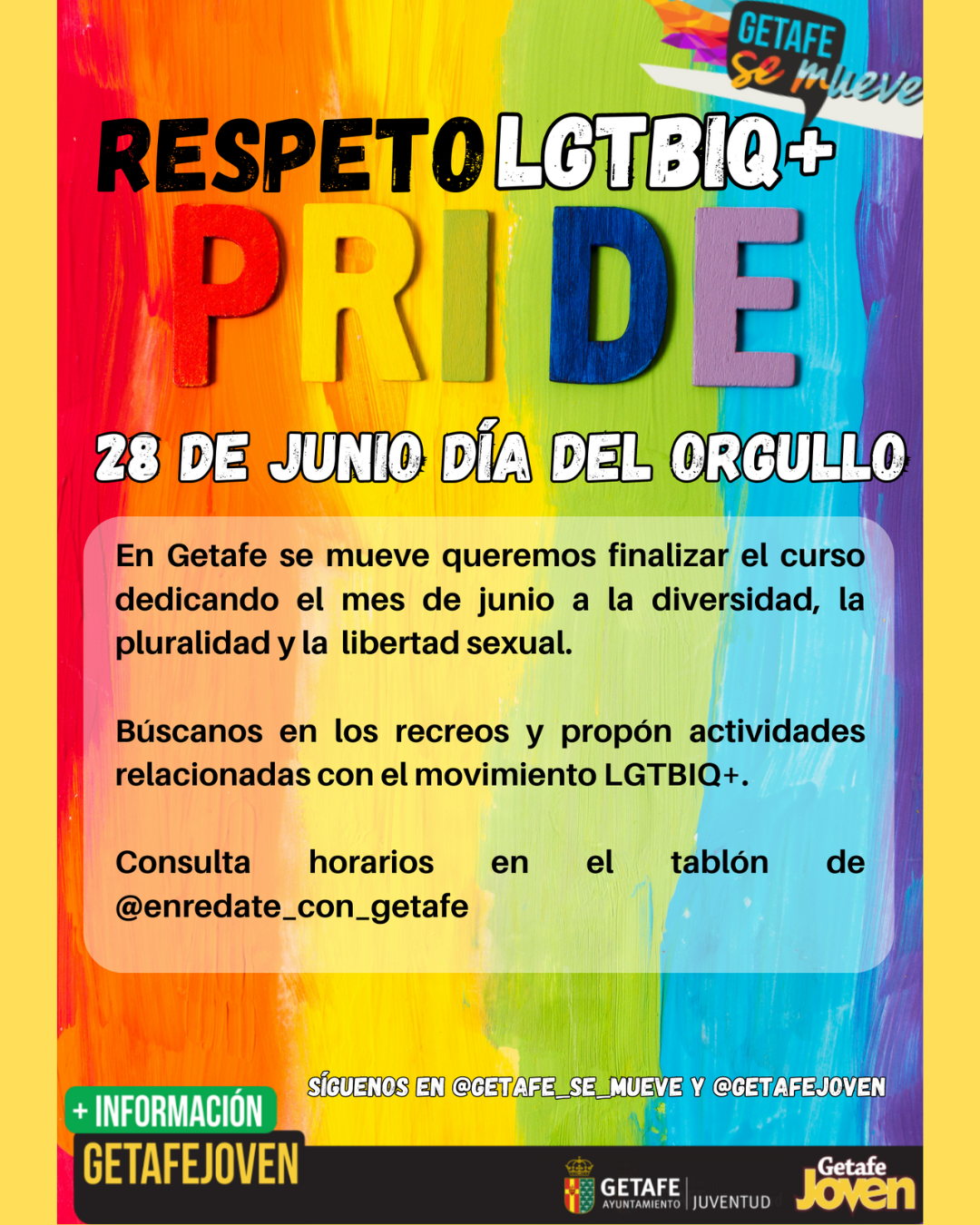 Getafe se mueve finaliza el curso, fomentando el respeto LGTBIQ+