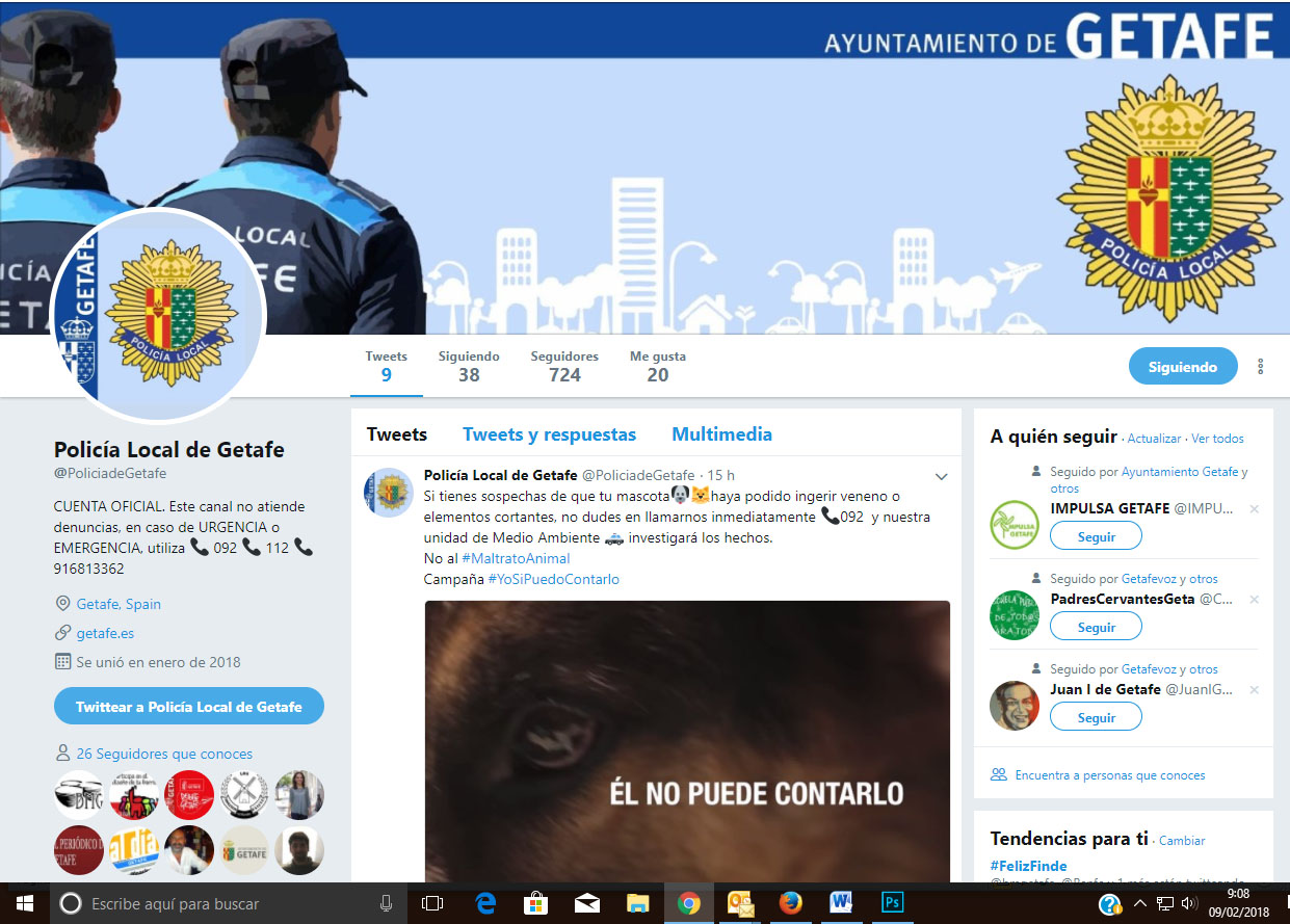 @PoliciadeGetafe más cerca de los jóvenes a través de su cuenta de Twitter