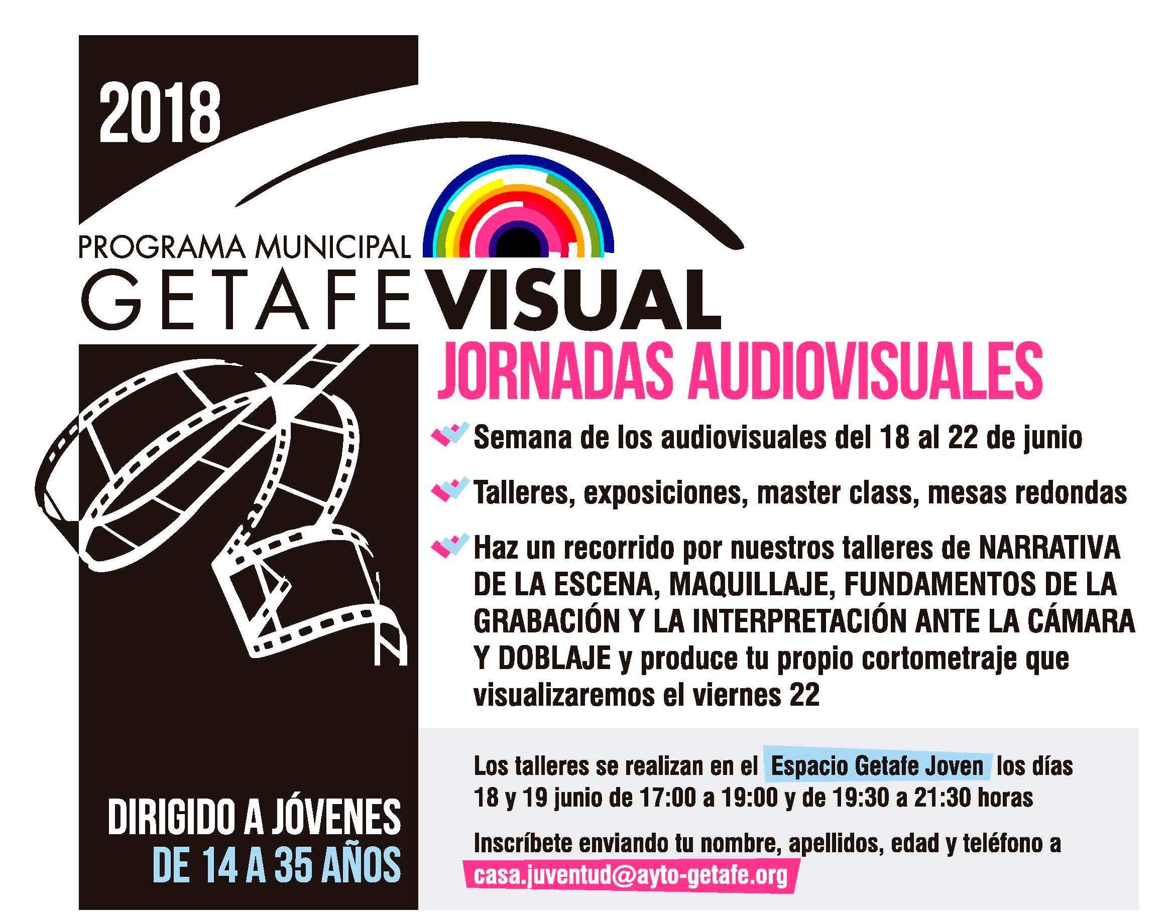 Inscríbete ¡YA¡ en los “cuatro cursos gratuitos y un guión” de Getafe Visual 2018