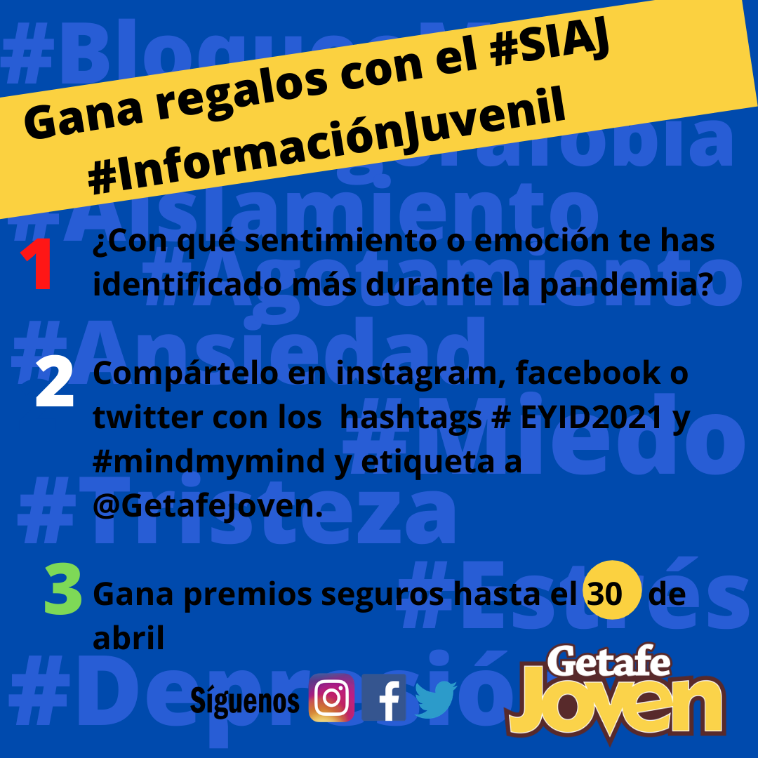 Última semana para participar en el sorteo #EYID2021 y #mindmymind de Getafe Joven