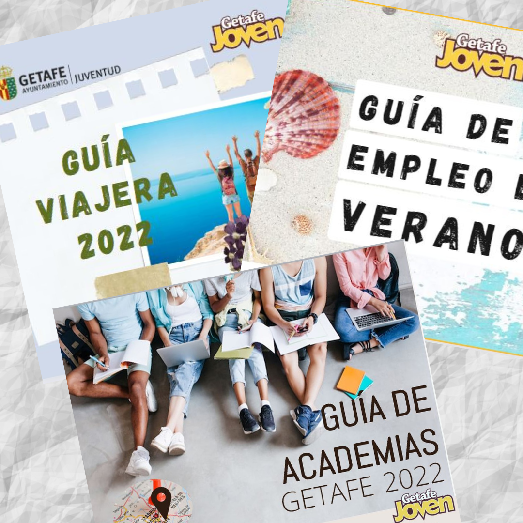 Las tres guías del SIAJ que no te puedes perder esta temporada, para buscar empleo en verano, para viajar y organizar tus escapadas o para dedicar el verano a reforzar asignaturas o preparar oposiciones la guia de academias de Getafe