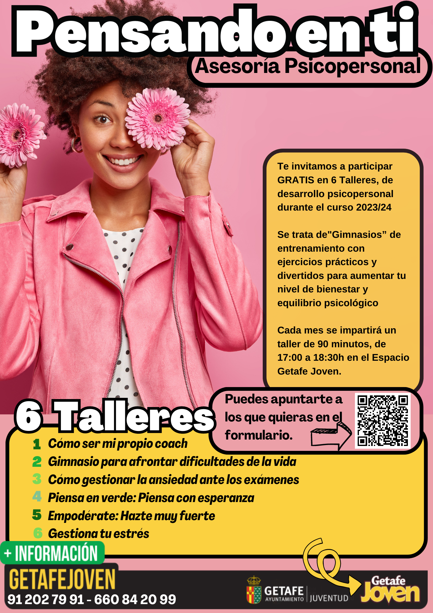 Pensando en ti, es la nueva oferta gratuita de Juventud dirigida a acompañar a jóvenes de Getafe durante su etapa de desarrollo personal.
