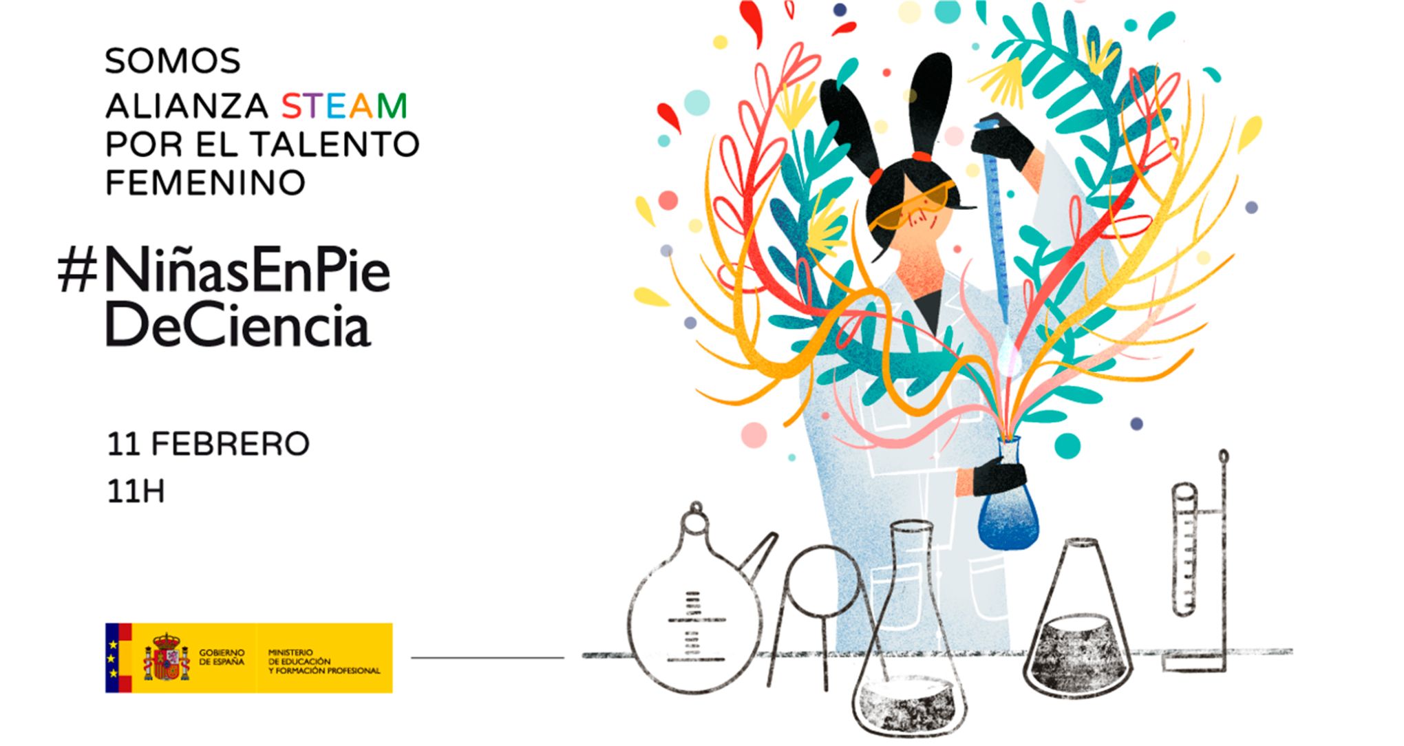 Niñas en pie de ciencia