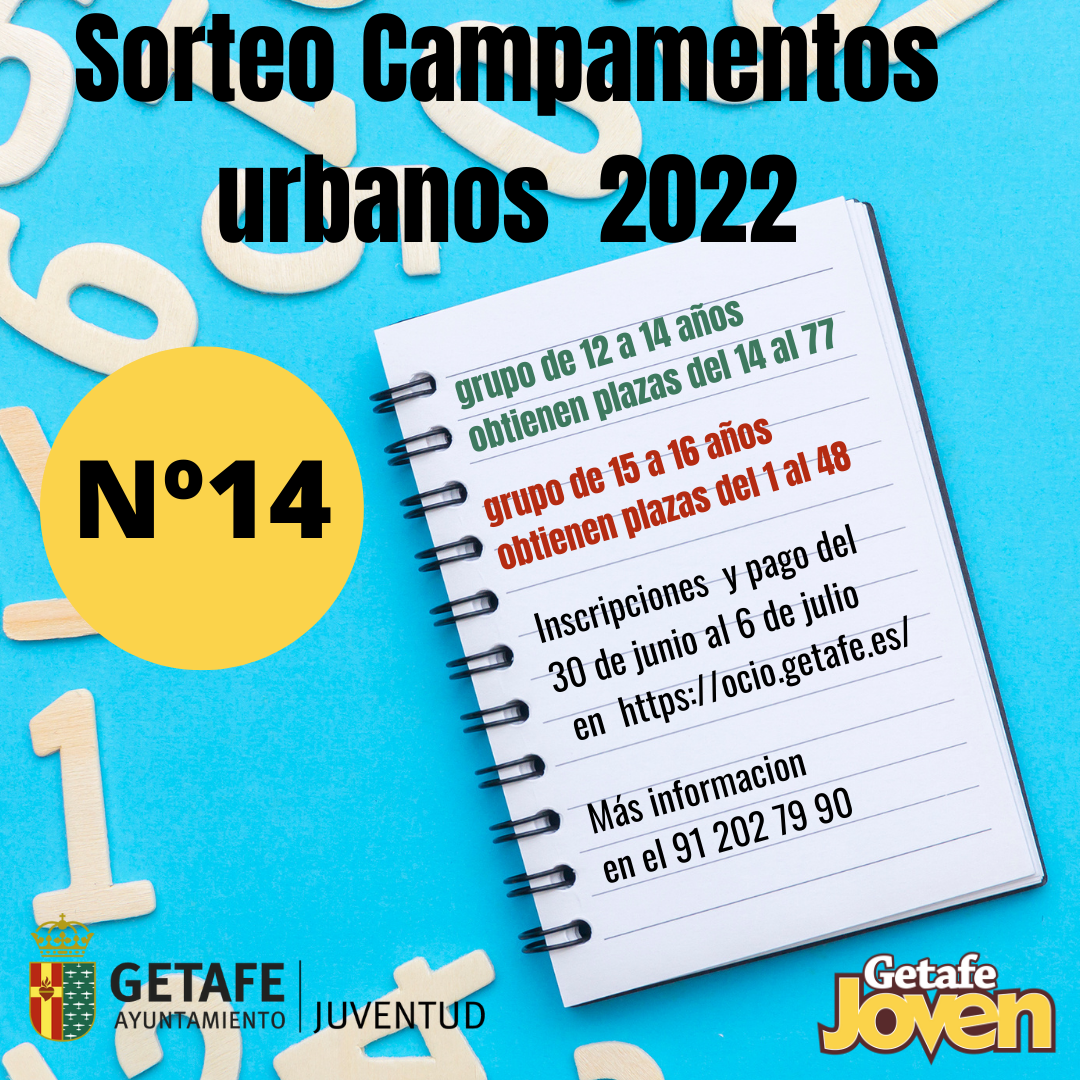 Resultado del sorteo de la campaña Verano2022 de juventud