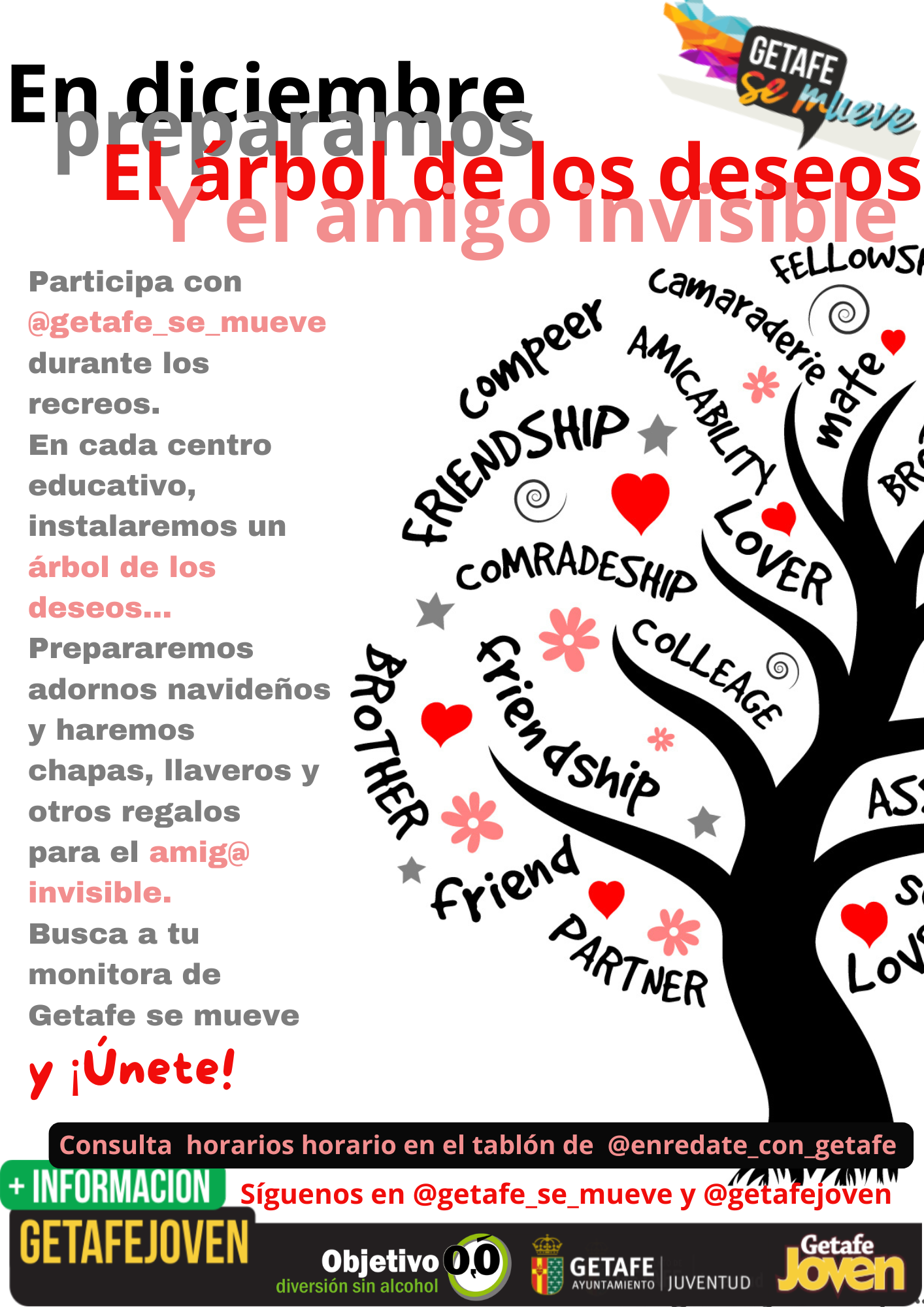 En diciembre, árboles de los deseos y amigo invisible, en los IES de Getafe