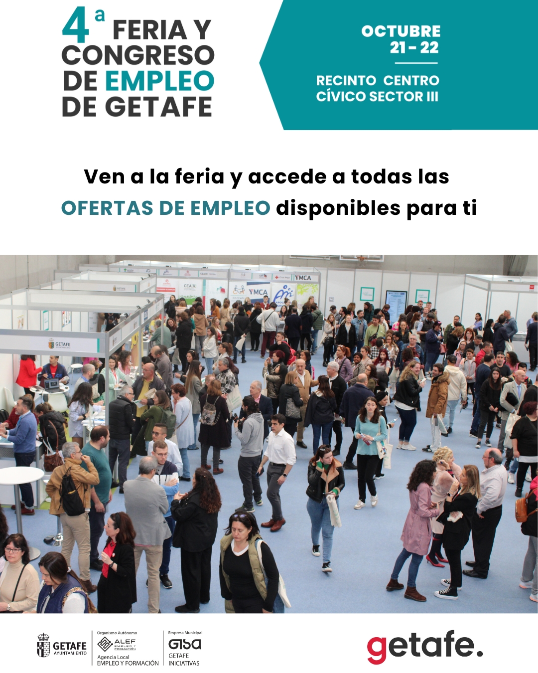 Getafe celebra su IV Feria y Congreso de Empleo los días 21 y 22 de octubre en el Centro Cívico del Sector 3