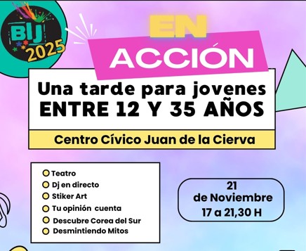 El viernes 21 de noviembre te esperamos ‘En Acción’”, un encuentro gratuito para la juventud de Getafe
