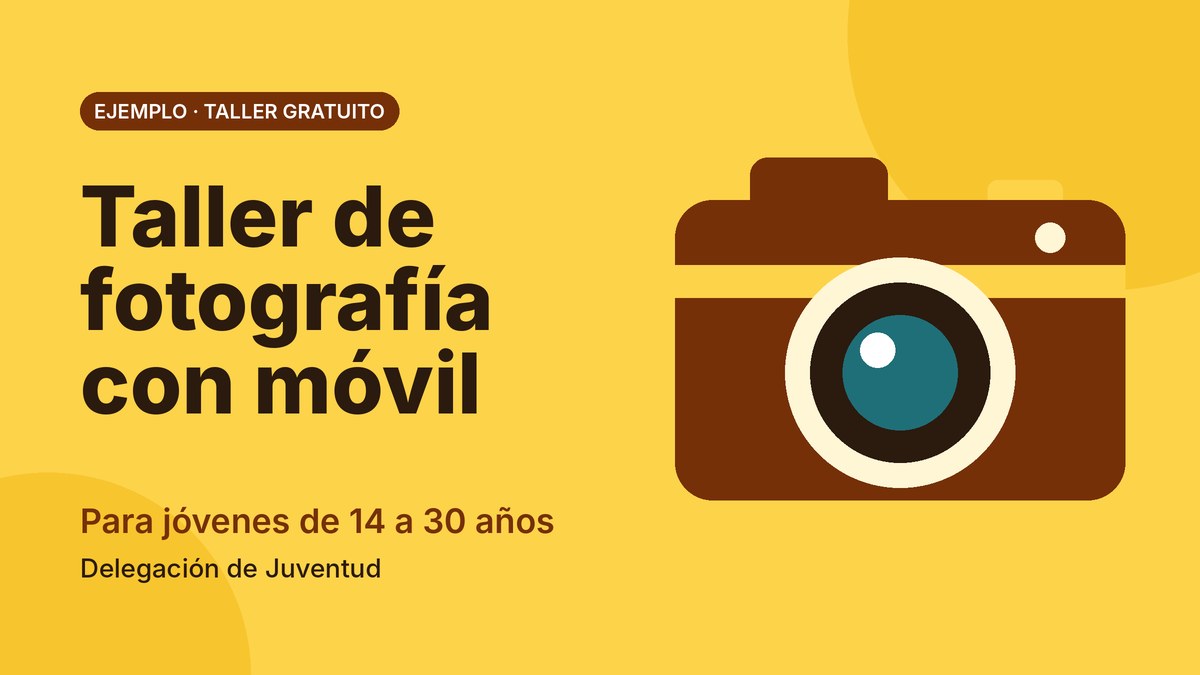 Taller de fotografía con móvil para jóvenes (noticia de ejemplo)